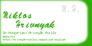 miklos hrivnyak business card