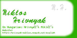 miklos hrivnyak business card